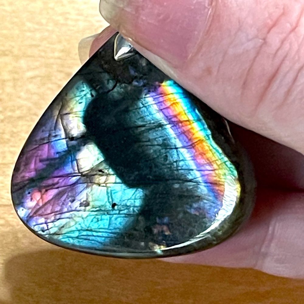 Gorgeous Rainbow Labradorite Pendant Necklace